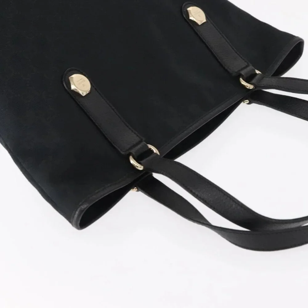 GUCCI GG Canvas Tote Bag Black Gold 153009 Auth 156794 - Picture 8 of 16